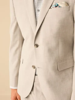 Blazers En Business-Jasjes|Pakken|Next - Slim Fit - Meegevend stretchkostuumjasje Pastelgeel