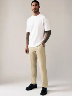 Broeken En Chino's*Next Pastelgeel - Slim Fit - Stretchy chino