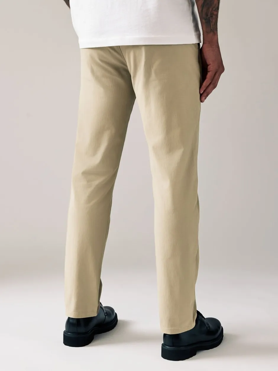 Broeken En Chino's*Next Pastelgeel - Slim Fit - Stretchy chino