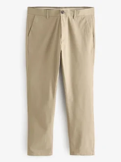 Broeken En Chino's*Next Pastelgeel - Slim Fit - Stretchy chino