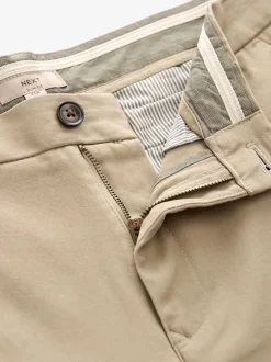 Broeken En Chino's*Next Pastelgeel - Slim Fit - Stretchy chino