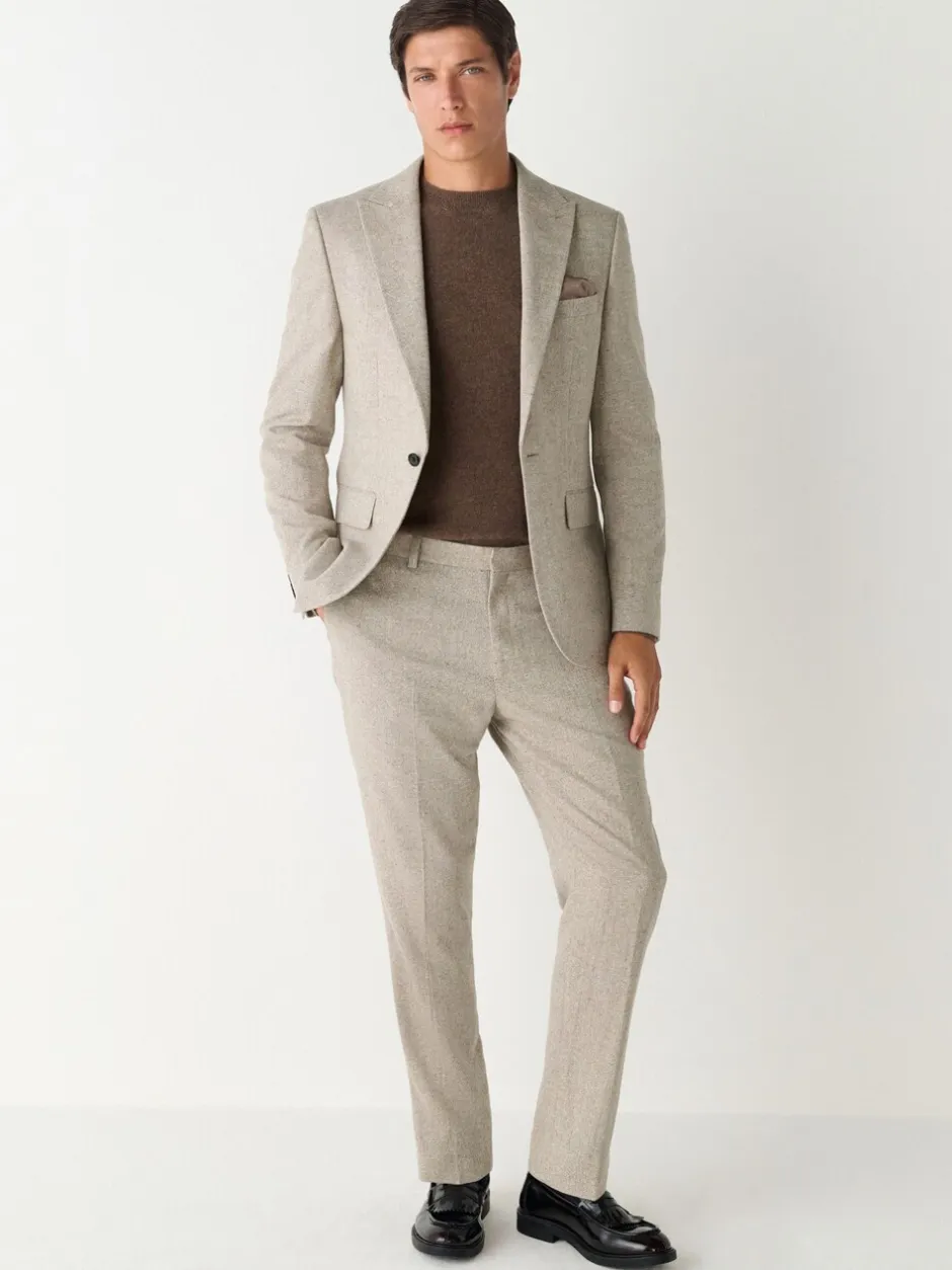Pakken|Next Pastelgeel - Slim Fit Wool Blend Donegal Suit Jacket