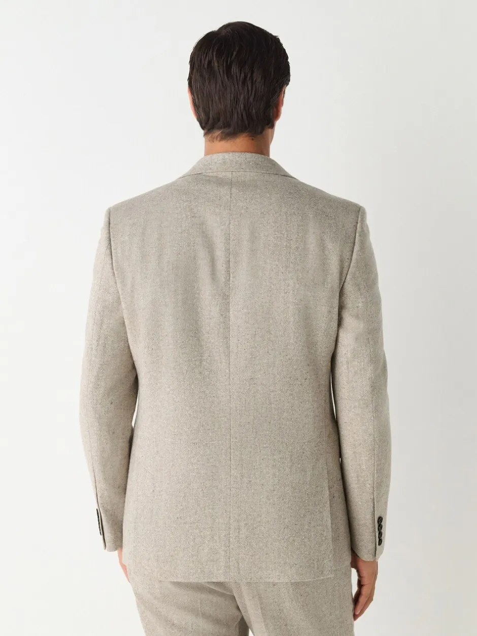 Pakken|Next Pastelgeel - Slim Fit Wool Blend Donegal Suit Jacket