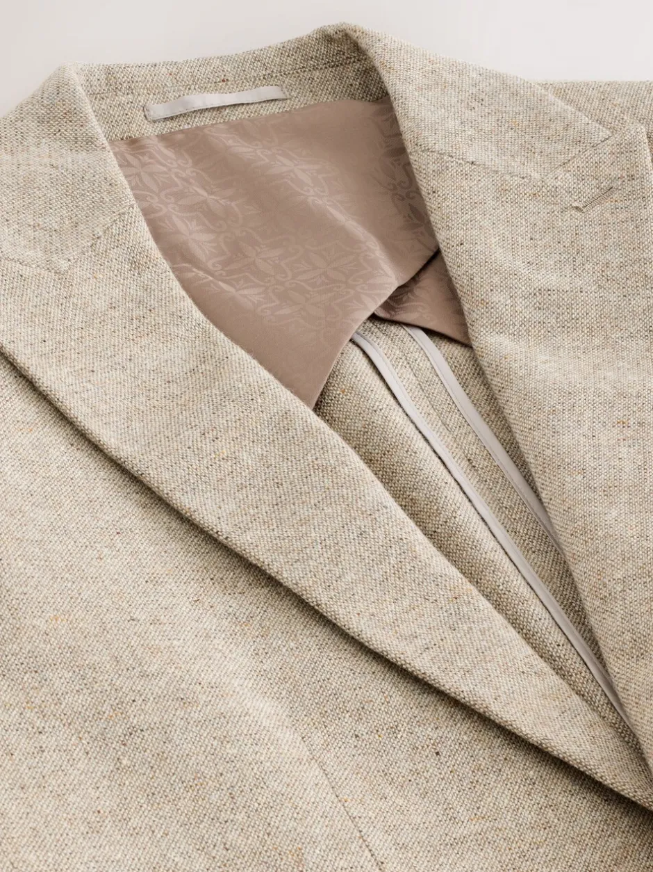 Pakken|Next Pastelgeel - Slim Fit Wool Blend Donegal Suit Jacket