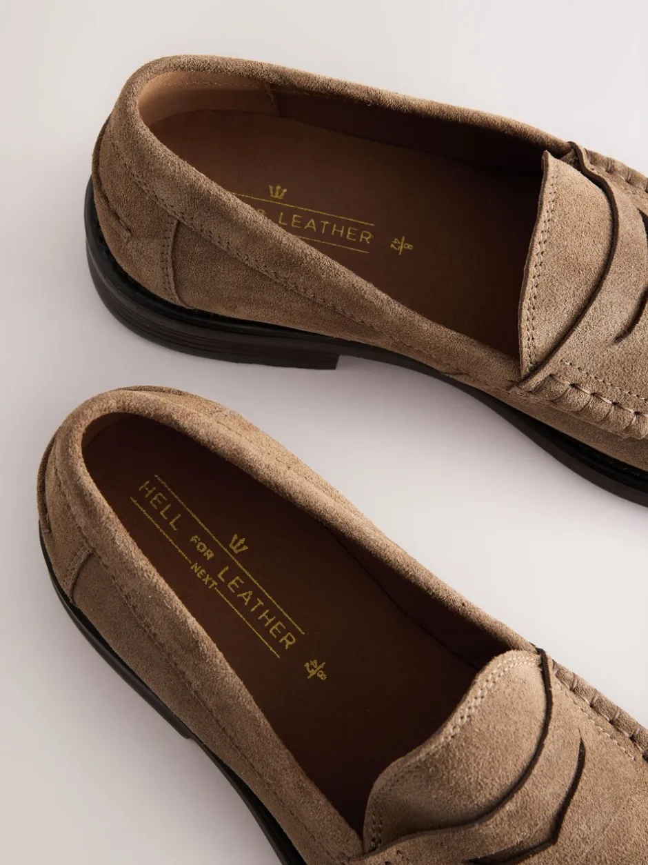 Schoenen|Formele Schoenen|Next - Standaard pasvorm - Suède instappers Pastelgeel