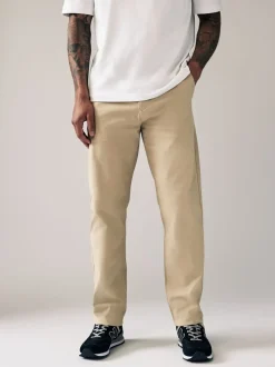Broeken En Chino's*Next Pastelgeel - Straight fit - Stretchy chino