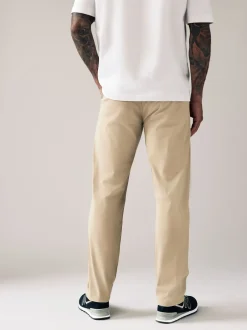 Broeken En Chino's*Next Pastelgeel - Straight fit - Stretchy chino