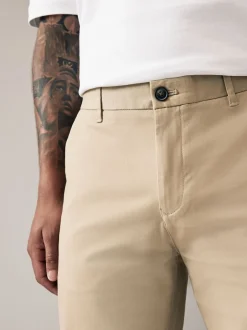 Broeken En Chino's*Next Pastelgeel - Straight fit - Stretchy chino