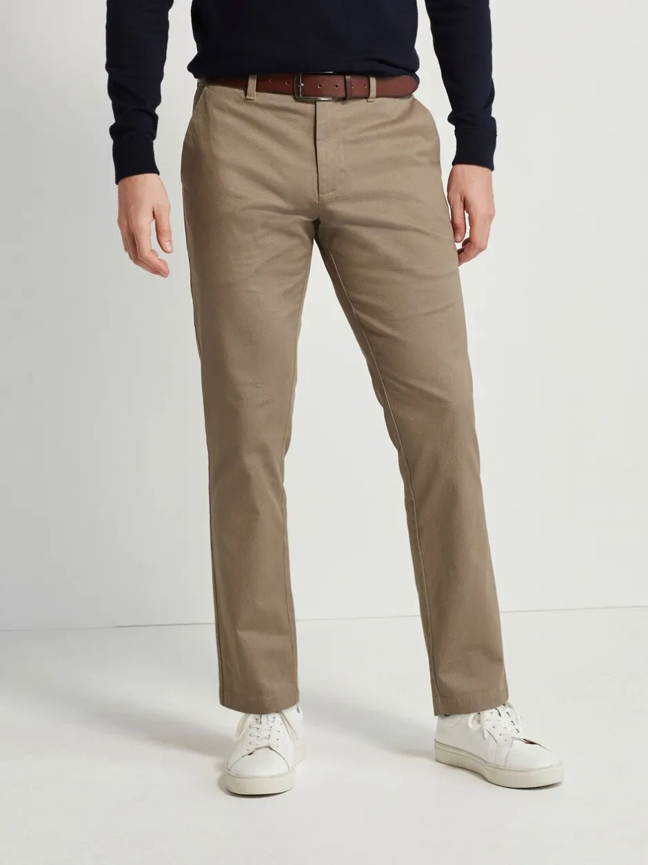 Broeken En Chino's|Next - Straight fit - Zachte chino met print en riem Pastelgeel