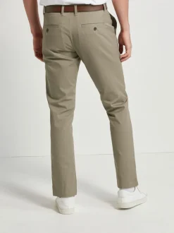 Broeken En Chino's|Next - Straight fit - Zachte chino met print en riem Pastelgeel