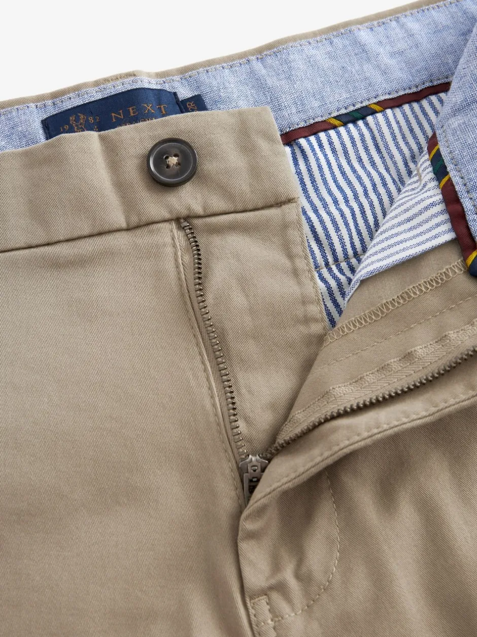 Shorts*Next - Strakke Pasvorm - Chinoshort met stretch Pastelgeel