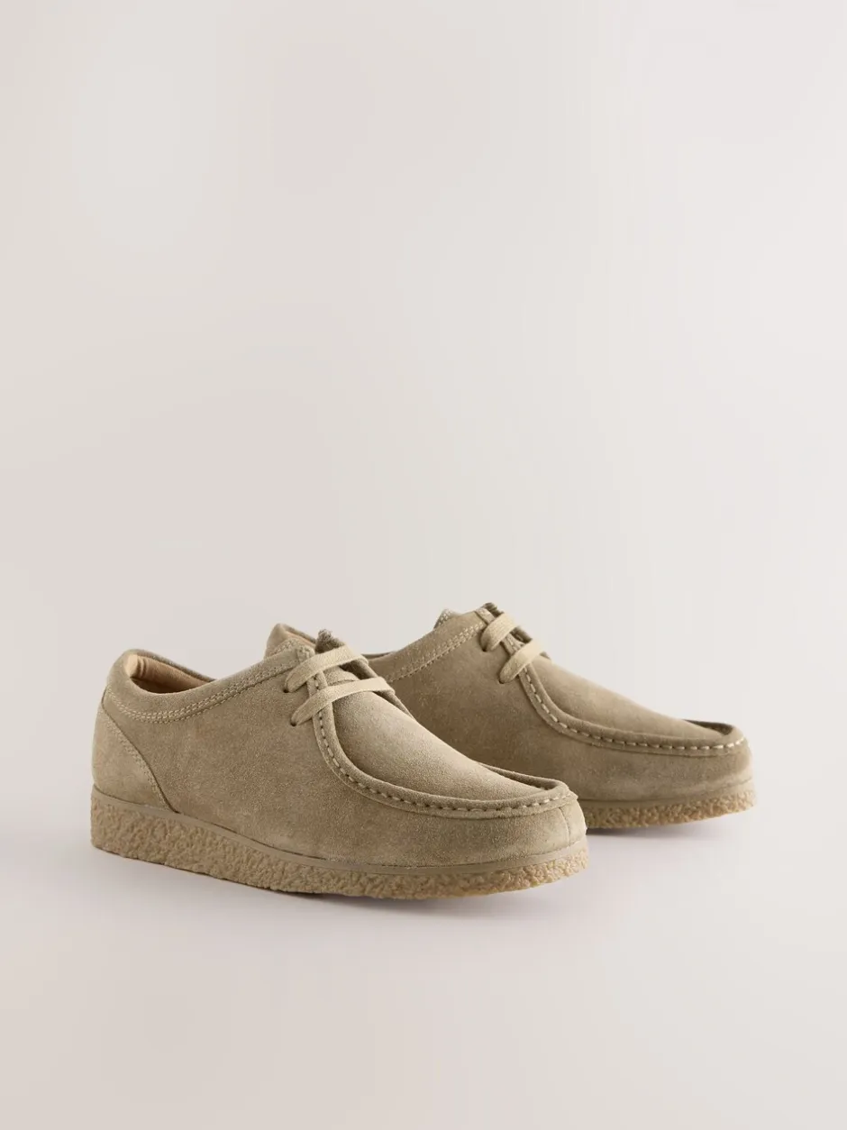 Schoenen|Next - Suède schortschoenen Pastelgeel
