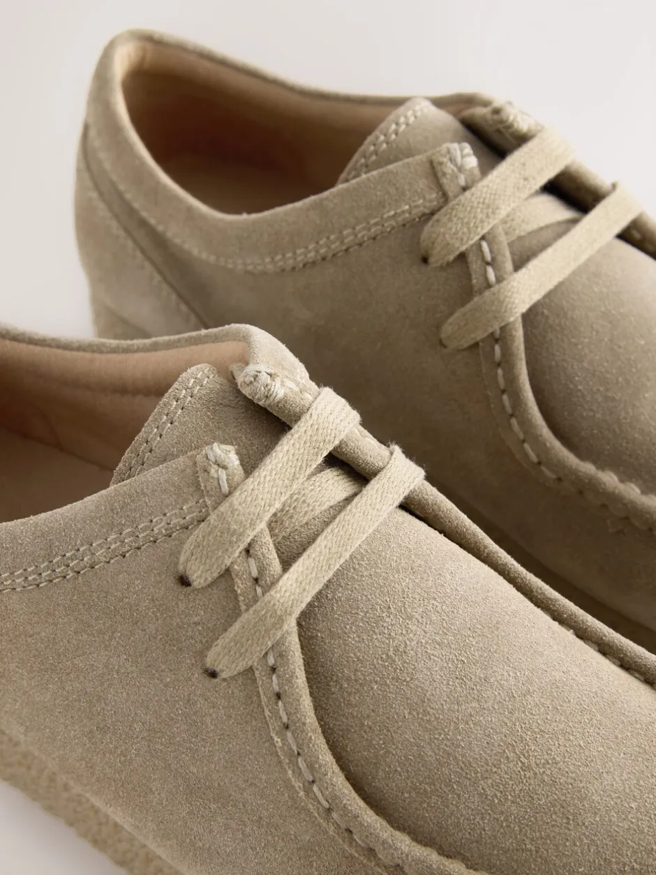 Schoenen|Next - Suède schortschoenen Pastelgeel