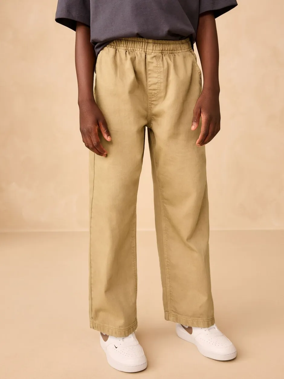 Jeans|Next - Twill jeans met aantrekkoord (3-16jr) Pastelgeel