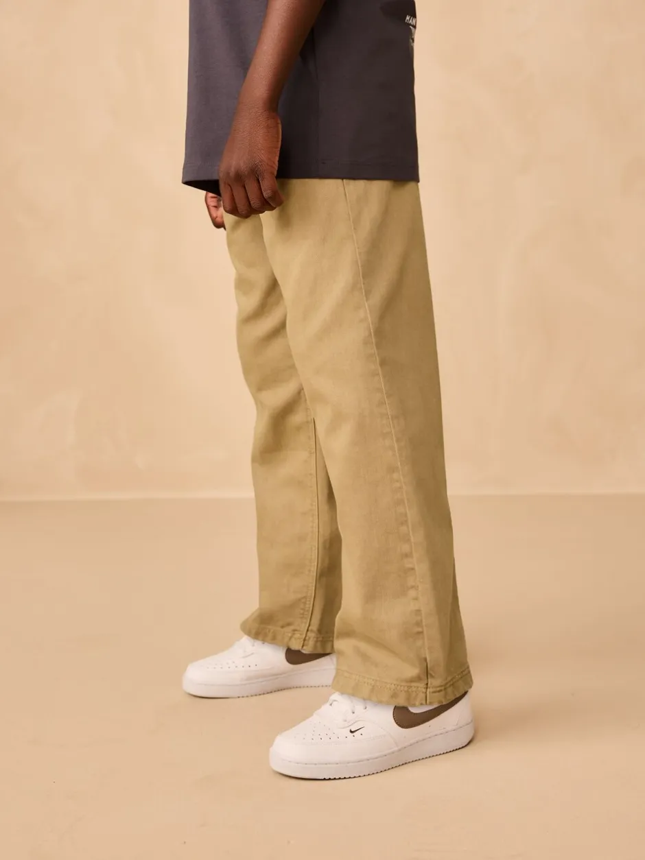 Jeans|Next - Twill jeans met aantrekkoord (3-16jr) Pastelgeel