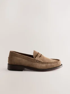 Formele Schoenen|Schoenen*Next - Wijde pasvorm - Suède instappers Pastelgeel