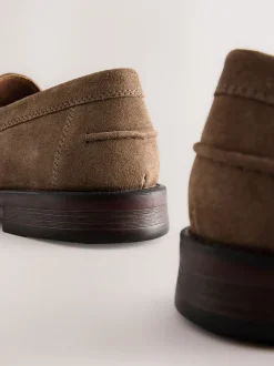 Formele Schoenen|Schoenen*Next - Wijde pasvorm - Suède instappers Pastelgeel