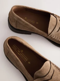 Formele Schoenen|Schoenen*Next - Wijde pasvorm - Suède instappers Pastelgeel
