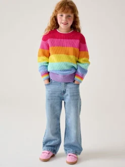 Gebreide Kleding*Little Bird by Jools Oliver - Knitted Colourblock Jumper Pastelgetinte regenboogstrepen