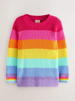 Gebreide Kleding*Little Bird by Jools Oliver - Knitted Colourblock Jumper Pastelgetinte regenboogstrepen