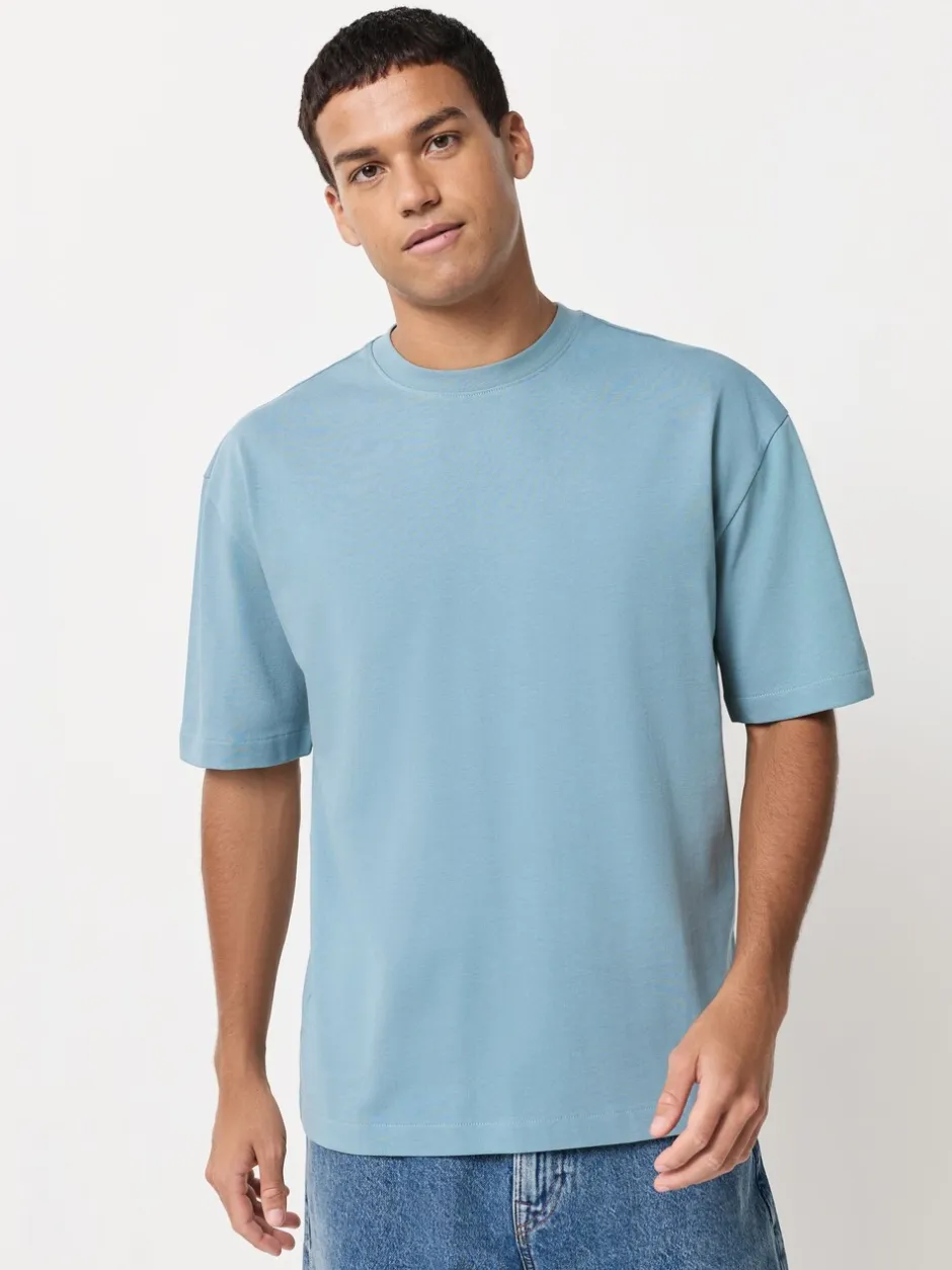 T-Shirts En Hemden|Next - Set van 5 ruimvallende dikke T-shirts PastelGroen/Blauw/Ecru/leigrijs/Roze