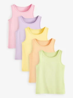 Alle Ondergoed|Tops*Next - 100% katoenen hemden set van 5 (1.5 - 16 jr) Pastelkleurig