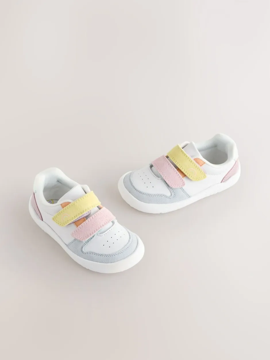 Sneakers*Next Pastelkleurig - Barefoot leren trainers met klittenbandsluiting