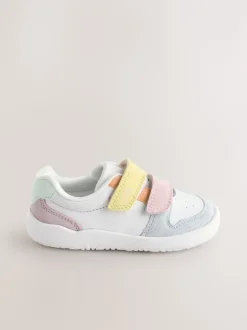 Sneakers*Next Pastelkleurig - Barefoot leren trainers met klittenbandsluiting