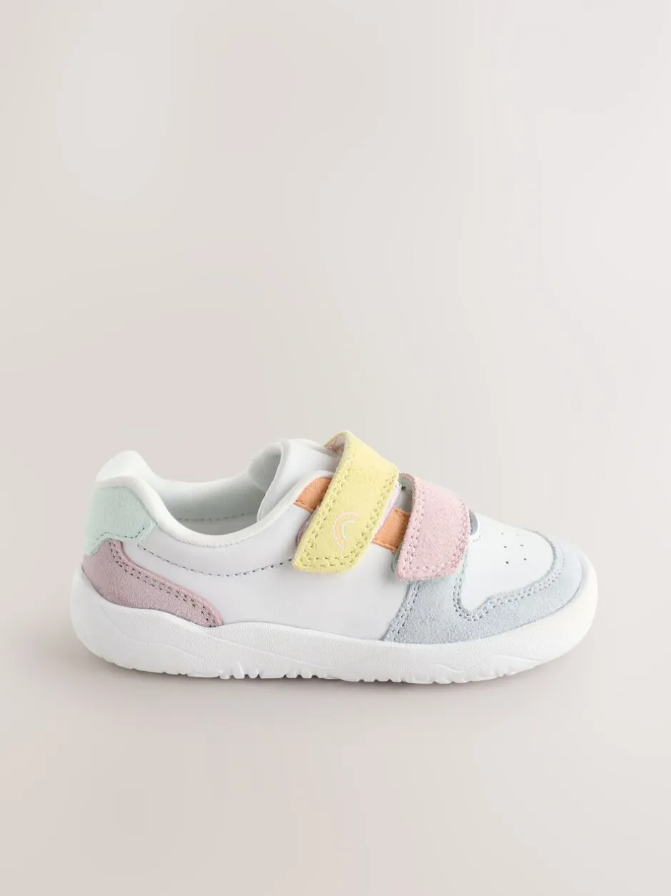 Sneakers*Next Pastelkleurig - Barefoot leren trainers met klittenbandsluiting