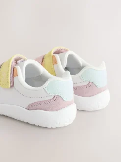 Sneakers*Next Pastelkleurig - Barefoot leren trainers met klittenbandsluiting