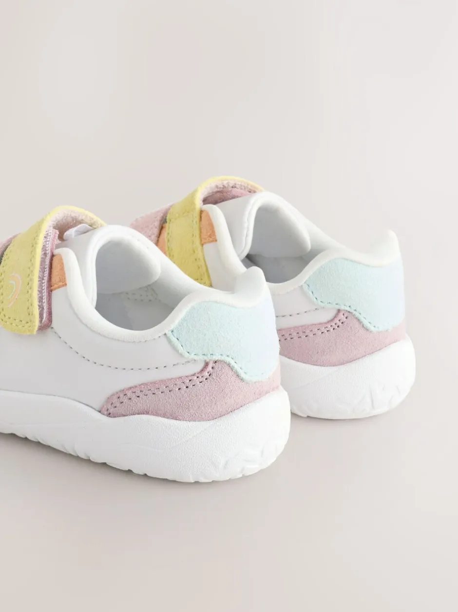Sneakers*Next Pastelkleurig - Barefoot leren trainers met klittenbandsluiting
