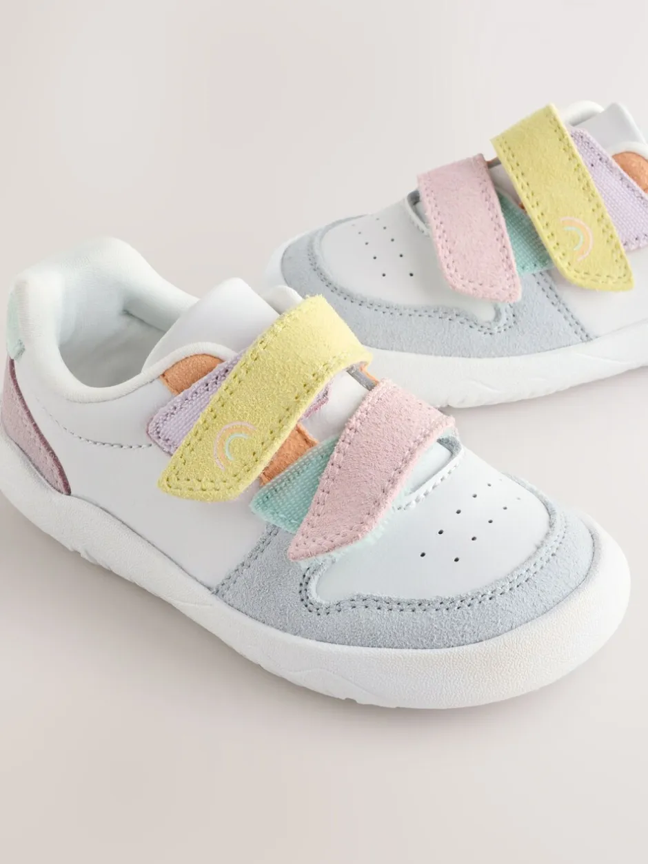 Sneakers*Next Pastelkleurig - Barefoot leren trainers met klittenbandsluiting