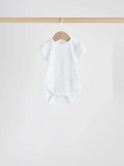 Rompertjes En Hemdjes|Next Pastelkleurig - Korte mouwen Baby bodysuit met punt 5 verpakking
