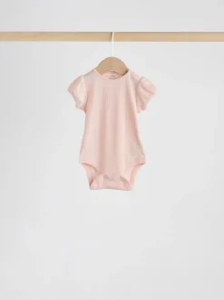 Rompertjes En Hemdjes|Next Pastelkleurig - Korte mouwen Baby bodysuit met punt 5 verpakking