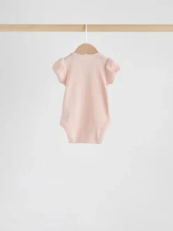 Rompertjes En Hemdjes|Next Pastelkleurig - Korte mouwen Baby bodysuit met punt 5 verpakking