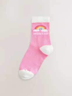 Sokken En Panty's|Sokken En Panty's|Little Bird by Jools Oliver - German Days Of The Week Socks 7 Pack Pastelkleurige regenboogprint