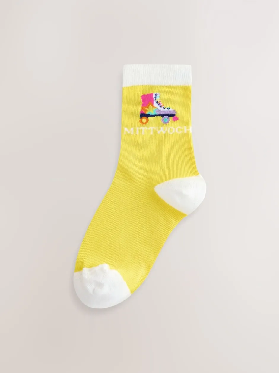 Sokken En Panty's|Sokken En Panty's|Little Bird by Jools Oliver - German Days Of The Week Socks 7 Pack Pastelkleurige regenboogprint