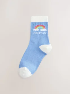Sokken En Panty's|Sokken En Panty's|Little Bird by Jools Oliver - German Days Of The Week Socks 7 Pack Pastelkleurige regenboogprint