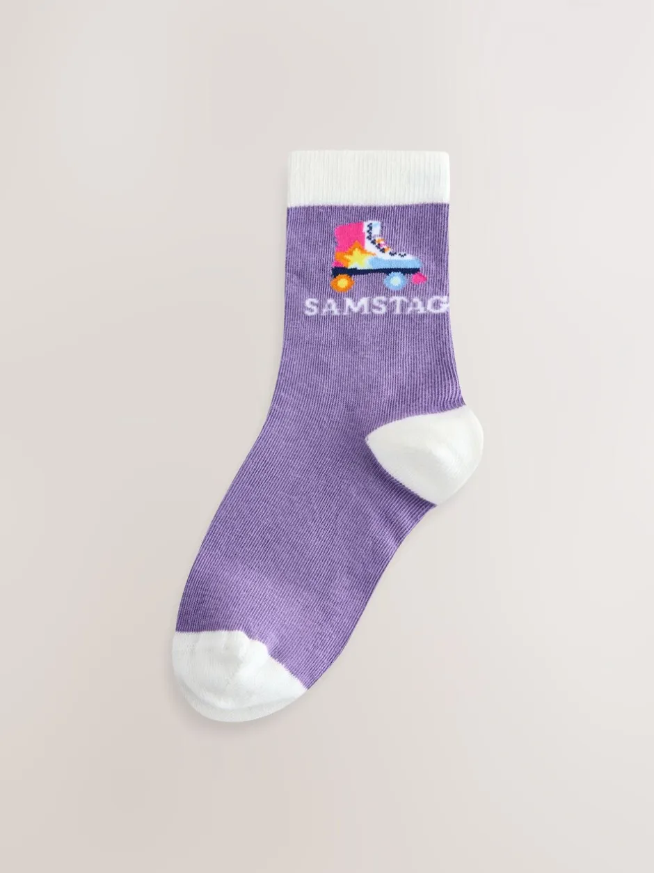 Sokken En Panty's|Sokken En Panty's|Little Bird by Jools Oliver - German Days Of The Week Socks 7 Pack Pastelkleurige regenboogprint