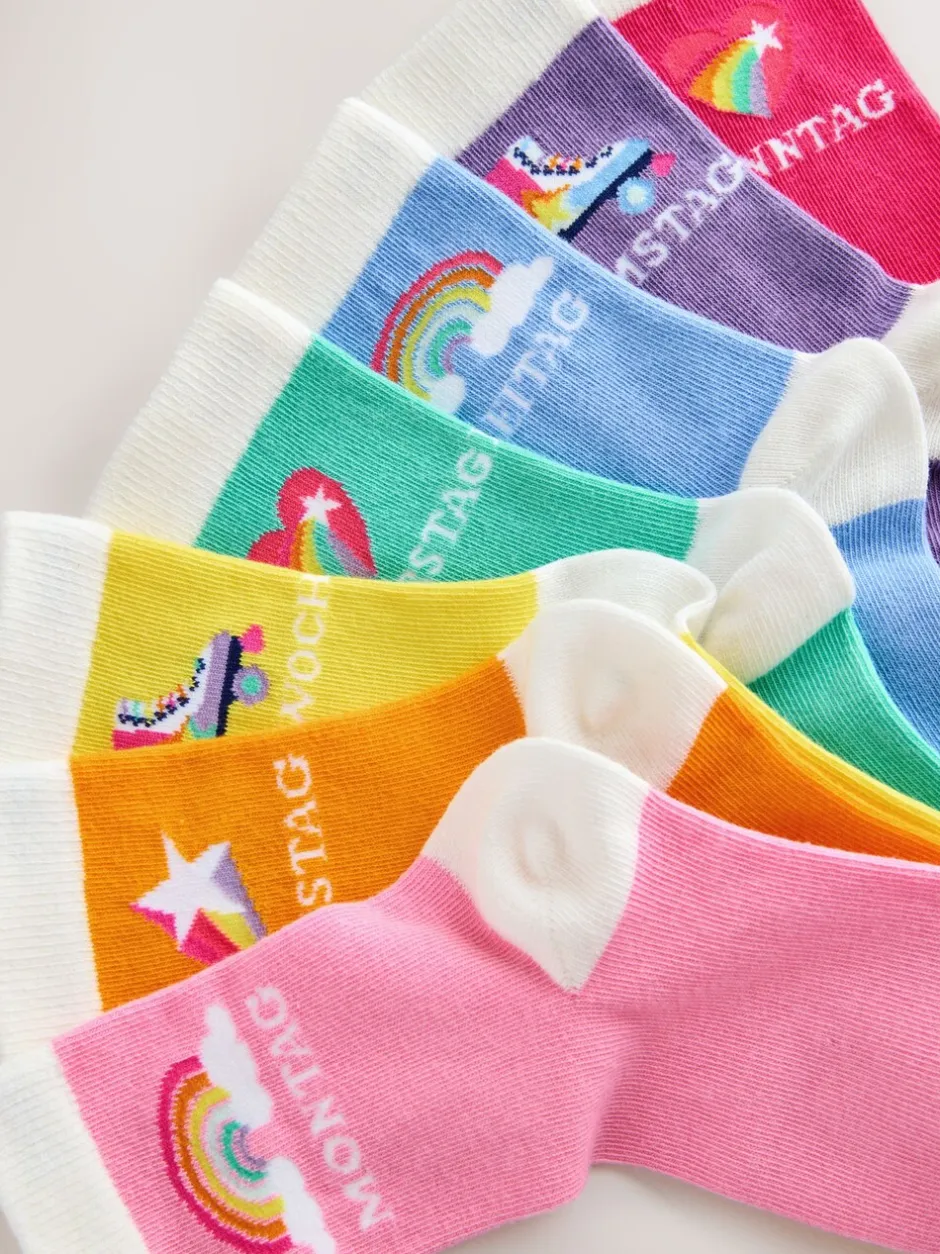 Sokken En Panty's|Sokken En Panty's|Little Bird by Jools Oliver - German Days Of The Week Socks 7 Pack Pastelkleurige regenboogprint