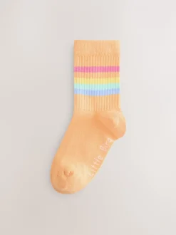 Sokken En Panty's|Sokken En Panty's*Little Bird by Jools Oliver - Striped Tube Socks 6 Pack Pastelkleurige regenboogprint