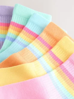 Sokken En Panty's|Sokken En Panty's*Little Bird by Jools Oliver - Striped Tube Socks 6 Pack Pastelkleurige regenboogprint