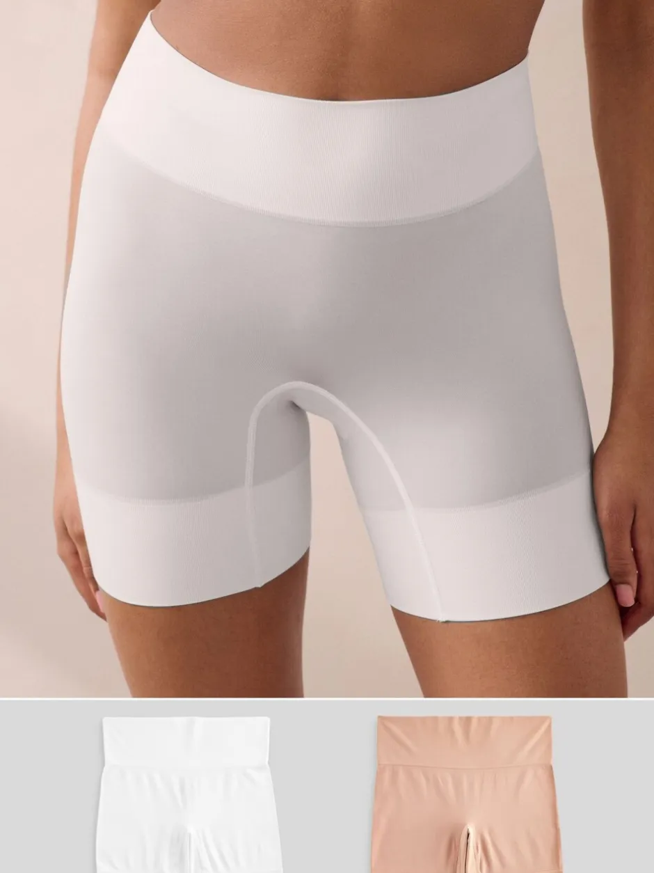 Shapewear|Next - Verpakking van 2 naadloze irritatiewerende shorts Pastelroze Huidskleur/Wit