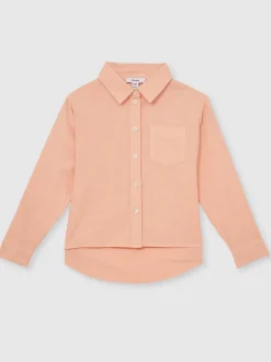 Overhemden En Blouses*Reiss - Leora Linen Roll-Cuff Shirt Peach