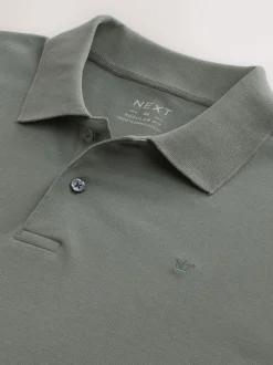 Poloshirts|T-Shirts En Hemden|Next Petrolgroen - Normale Pasvorm - Piqué polo met lange mouwen