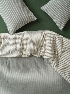 Piglet In Bed|Piglet in Bed Textured Stripe Cotton Duvet Cover Spruitgroen