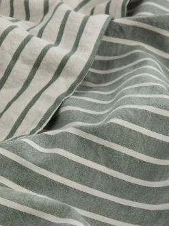 Piglet In Bed|Piglet in Bed Textured Stripe Cotton Duvet Cover Spruitgroen