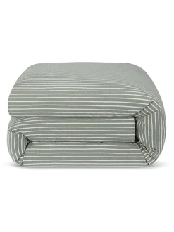 Piglet In Bed|Piglet in Bed Textured Stripe Cotton Duvet Cover Spruitgroen