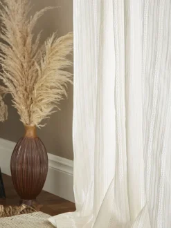 Gordijnen|Gordijnen|Pineapple Elephant doorzichtige Zofia voile met broderie Natuurlijk
