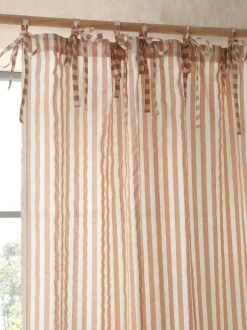 Gordijnen|Gordijnen|Pineapple Elephant Zanzibar Yarn Dyed Stripe Voile Curtains Panel Klei